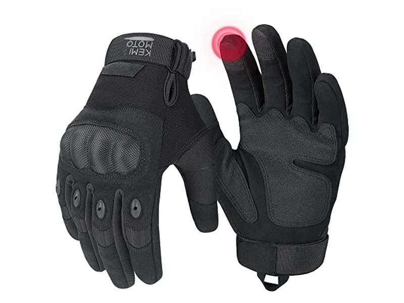  Touchscreen Motorcycle Gloves with Hard Shell & Palm Padding for Sports Motorcycle