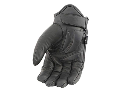 Black Leather Waterproof Cruiser Motorcycle Hand Gloves