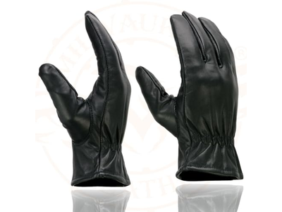 Black Thermal Lined Leather Motorcycle Hand Gloves