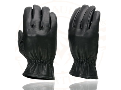 Black Thermal Lined Leather Motorcycle Hand Gloves