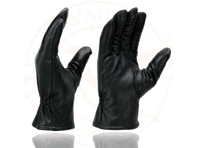 Black Thermal Lined Leather Motorcycle Hand Gloves