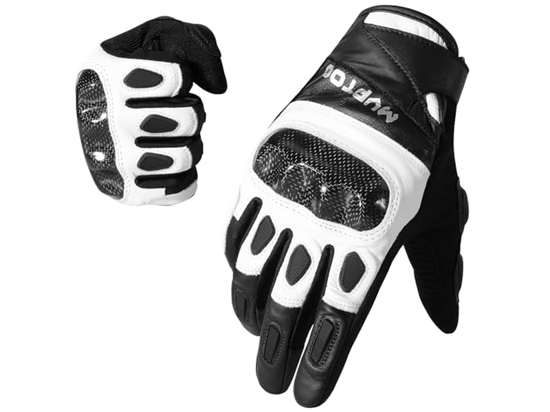 Goatskin Leather Carbon Knuckle Motorcycle Gloves