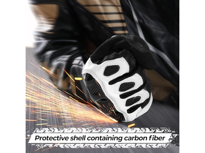 Goatskin Leather Carbon Knuckle Motorcycle Gloves