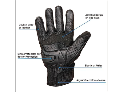 Leather Motorcycle Gloves for Men and Women