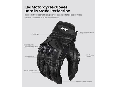 Leather Motorcycle Gloves Touchscreen