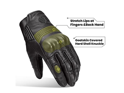 Leather Motorcycle Motorbike Powersports Racing Gloves