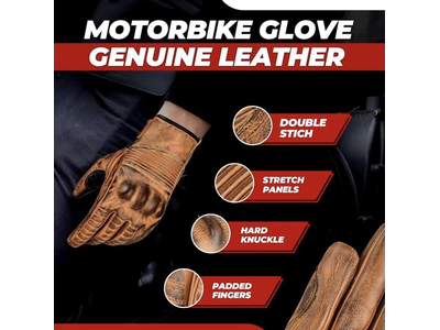 Motorcycle Gloves Men's Leather Motorbike Gloves