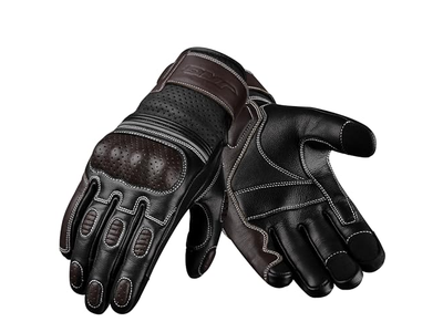 Premium Leather Perforated Motorcycle Gloves for Men