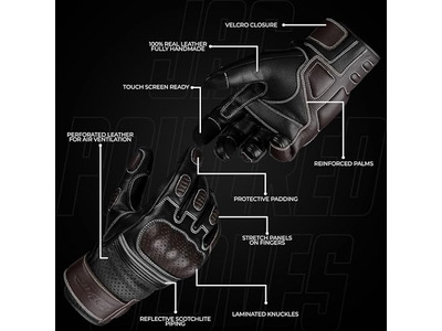 Premium Leather Perforated Motorcycle Gloves for Men