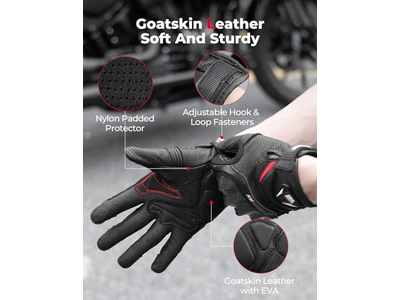 Sheepskin Leather Motorcycle Gloves for Men