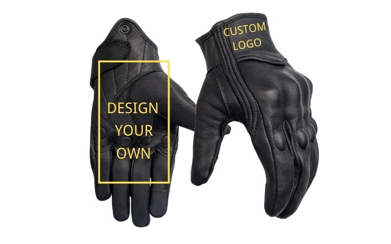 Custom Leather Motorcycle Gloves